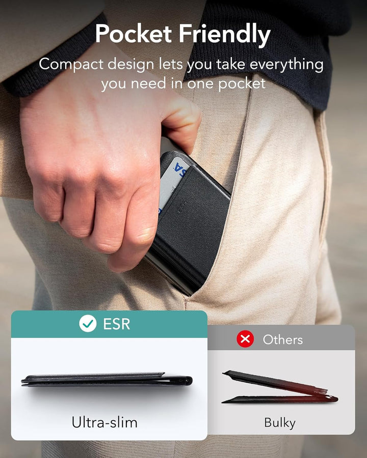 ESR HaloLock Magnetischer Vegan Leder Wallet Ständer, kompatibel mit MagSafe Wallet mit verstellbare