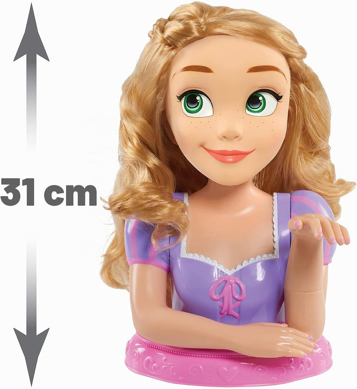 Just Play Disney Princess Deluxe-Frisierkopf Rapunzel mit Zubehör, 30,5 cm, 13-teilig, Kinderspielze