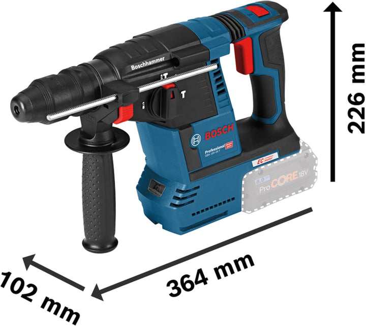 Bosch Professional 18V System Akku Bohrhammer GBH 18V-26 F (inkl. 2x 5.0Ah, GAL 1880 CV, Tiefenansch