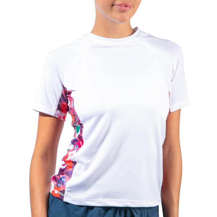 Kanu Surf Breeze Damen Rashguard & Workout Top mit LSF 50+, kurzärmelig XS Eden Weiss/Pink, XS Eden