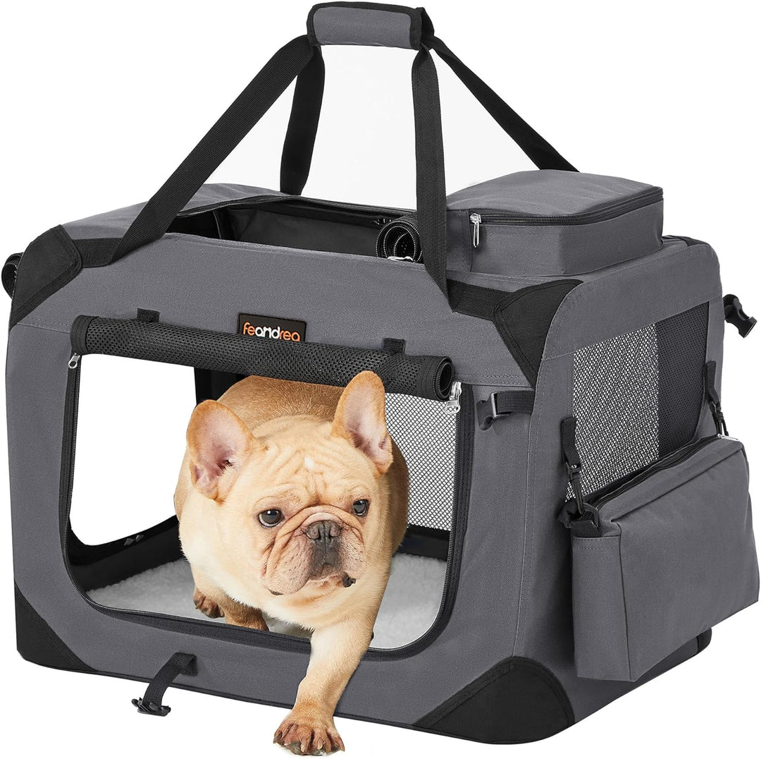 Feandrea Hundebox faltbar, Transportbox Hund, Grösse M, Hundetasche, Oxford-Gewebe, Netzstoff, atmun