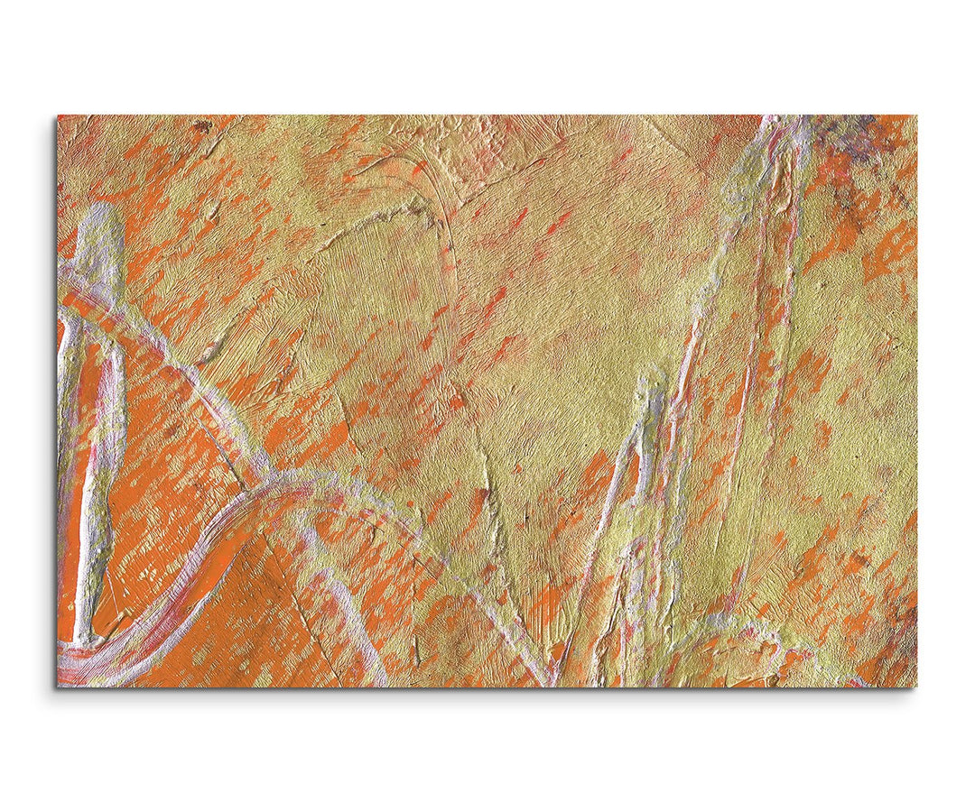 Paul Sinus Art 120x80cm Leinwandbild Leinwanddruck Kunstdruck Wandbild grün orange Textur