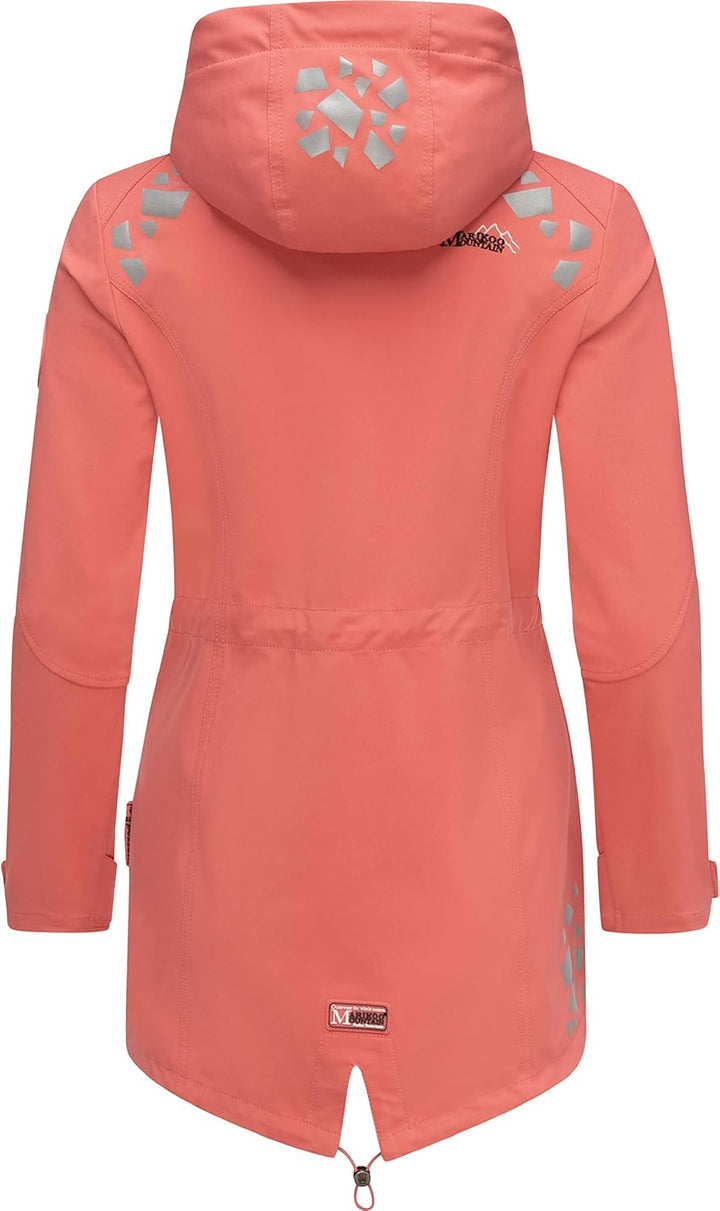 MARIKOO Damen wasserdichter Softshellmantel Softshelljacke Outdoorjacke Übergangsjacke Parka Kapuze