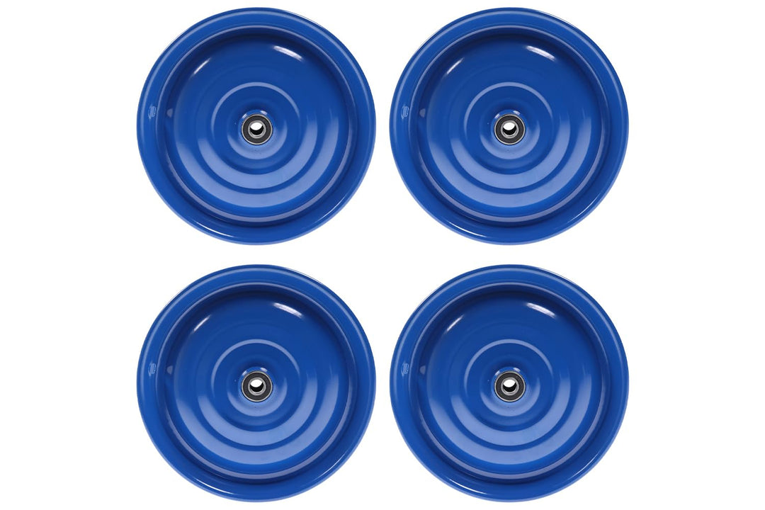 Scheibenrad Anhänger Handwagen Laufrad Rad Felge 12 1/2 Zoll Klaufix DDR (4 Stück Blau), 4 Stück Bla