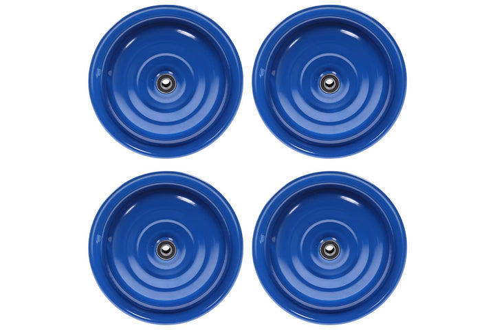 Scheibenrad Anhänger Handwagen Laufrad Rad Felge 12 1/2 Zoll Klaufix DDR (4 Stück Blau), 4 Stück Bla