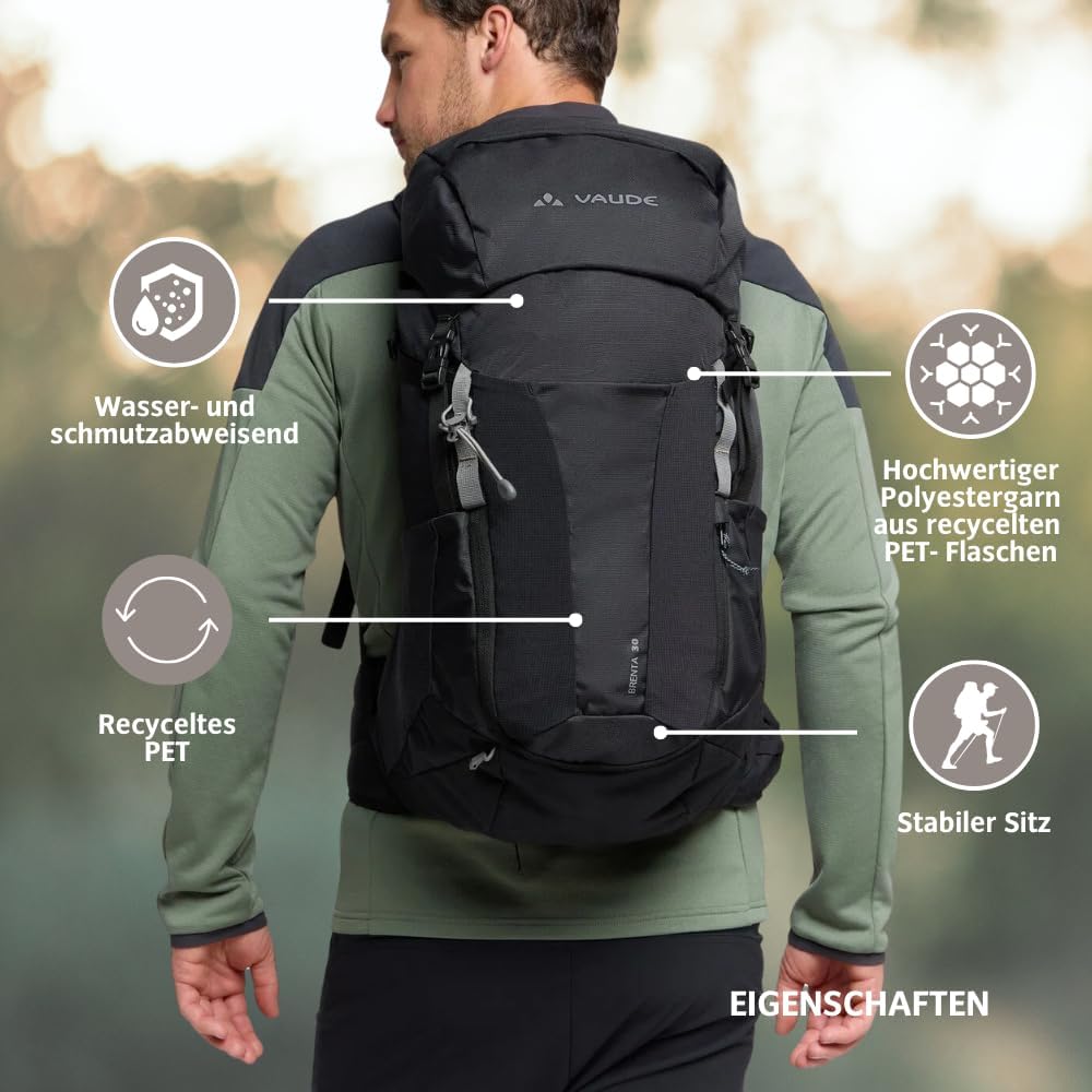 VAUDE Rucksaecke30-39L Brenta 30 Einheitsgrösse Schwarz, Einheitsgrösse Schwarz