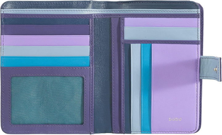 DUDU Mehrfarbiges Damenportemonnaie RFID in Leder Mauve, Mauve
