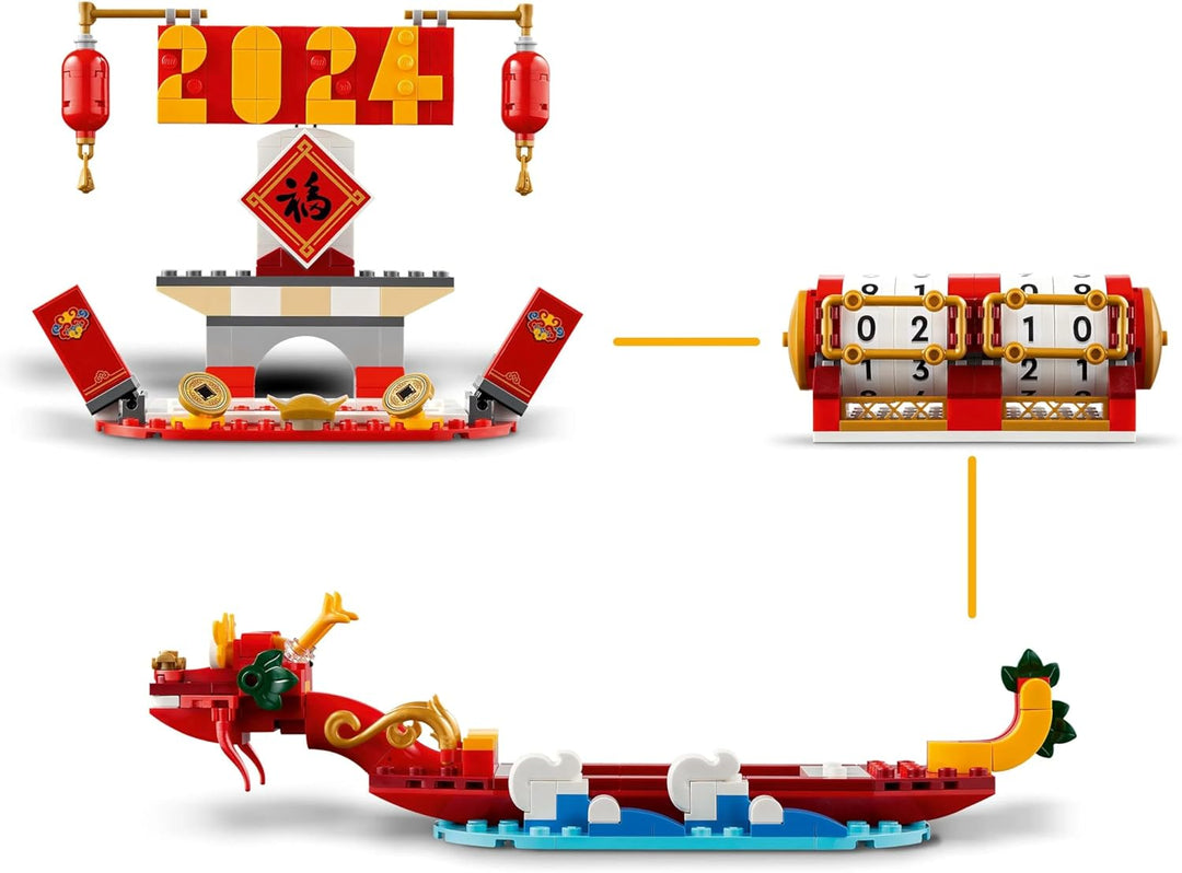 LEGO Feiertagskalender, Geschenk zu chinesischen Feiertagen für Jungen und Mädchen, Bauset zum Mondn