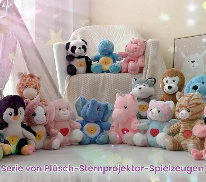 Cuteoy T-Rex Star Projector Dinosaurier Plüsch Nachtlicht Blau Stofftiere Musikalische Schnuller Spi