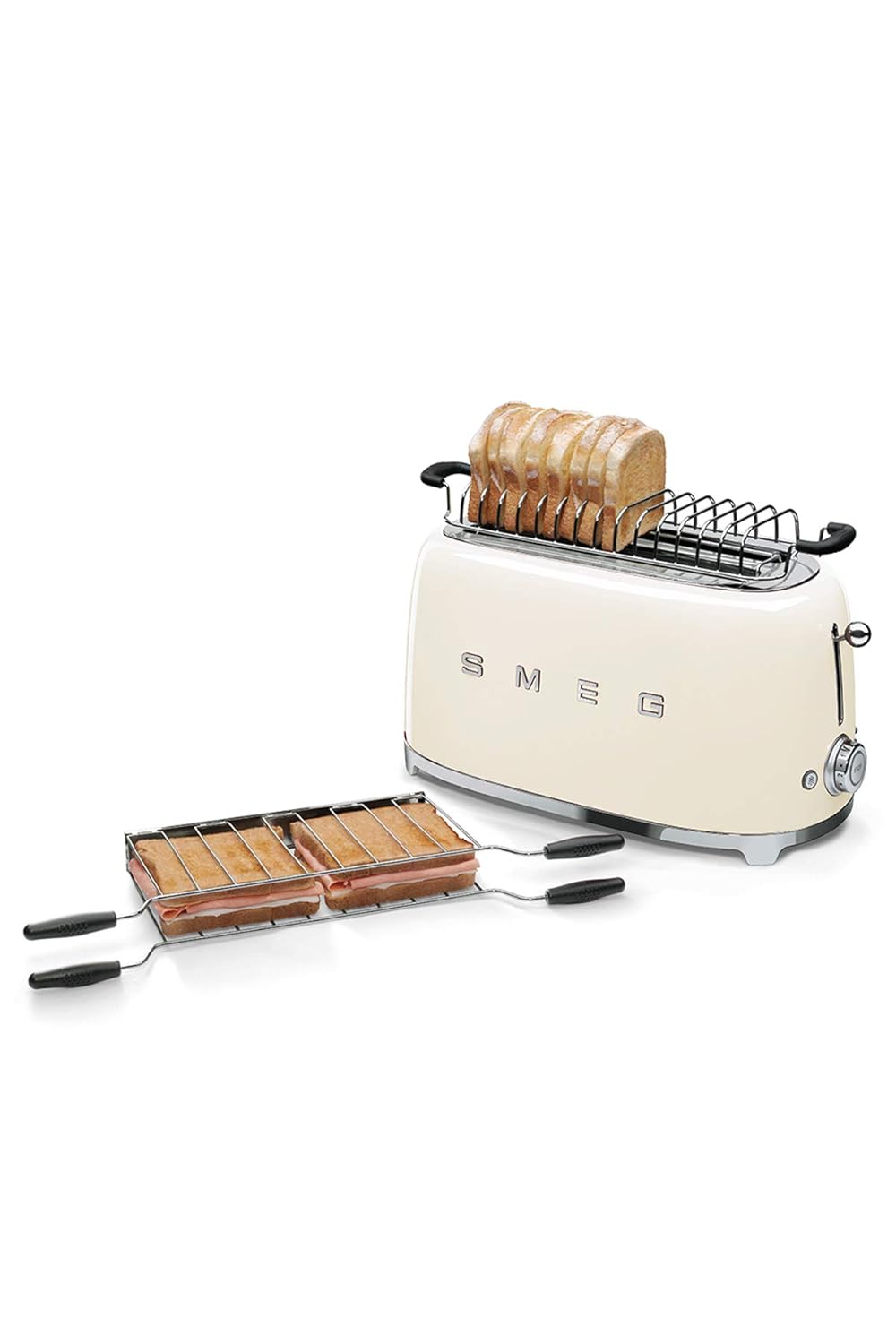 Smeg TSF02CREU Toaster 4 Scheiben, Creme, Creme