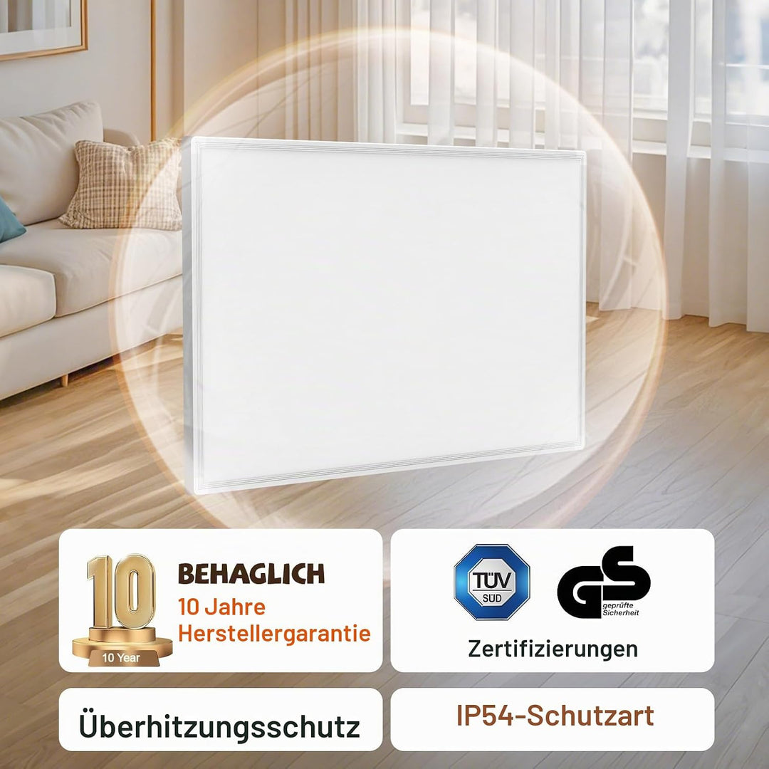 Infrarotheizung Bild 600W - Schnellwärmend in 1-3 Min. - Energieeffizient mit Überhitzungsschutz - F