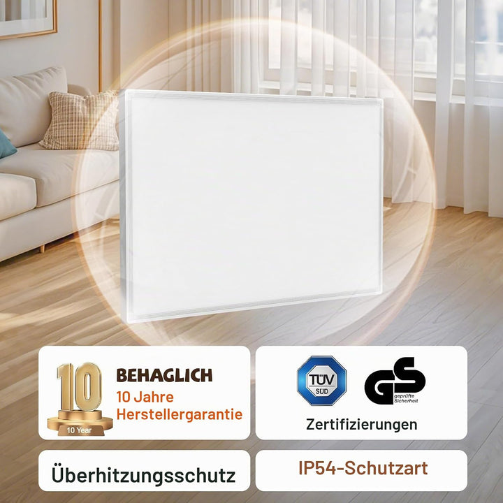 Infrarotheizung Bild 1000W - Schnellwärmend in 1-3 Min. - Energieeffizient mit Überhitzungsschutz -