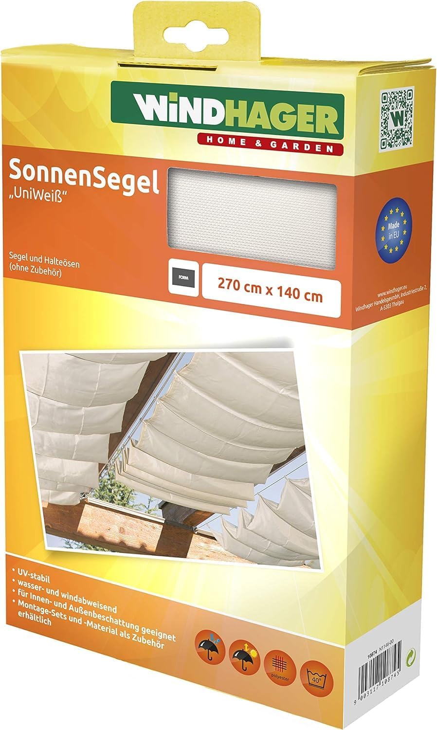 Windhager Montageset Seilzugsystem, Montage-Komplett-Set zum Spannen und Verschieben von Markisen un