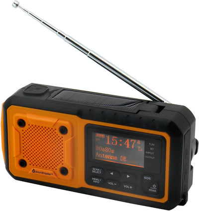 soundmaster DAB112OR Outdoorradio DAB+, UKW Notfallradio, Bluetooth®, USB Akku-Ladefunktion, Handku