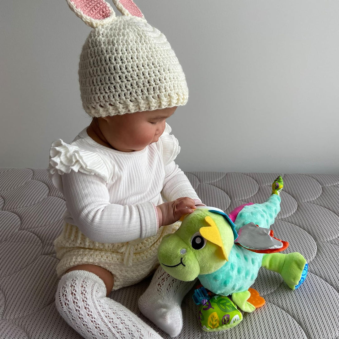 Playgro Sensory Friend, Drache Dusty - Babyspielzeug - Motorik - Babysensorik - Babyrassel - Babymot