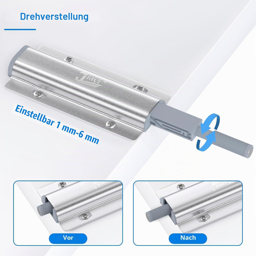 Drucktüröffner Schrank Push to Open Türöffner Jiayi 8 Stück Push Open Magnet Tip on Beschlag Schubla