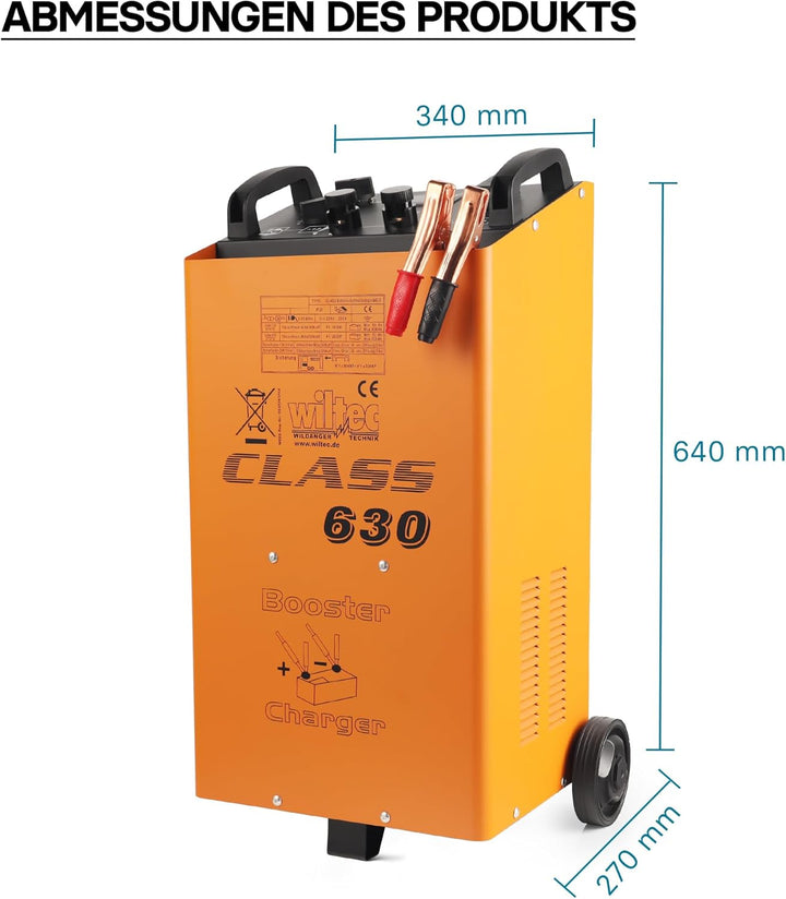 WilTec Batterieladegerät Batterie 12V 24V Ladegerät Akkuladegerät Boost 630