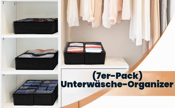7 Stück Aufbewahrungsboxen,Schublade Organizer Ordnungssystem für Kleiderschrank, für BHS, Unterwäsc