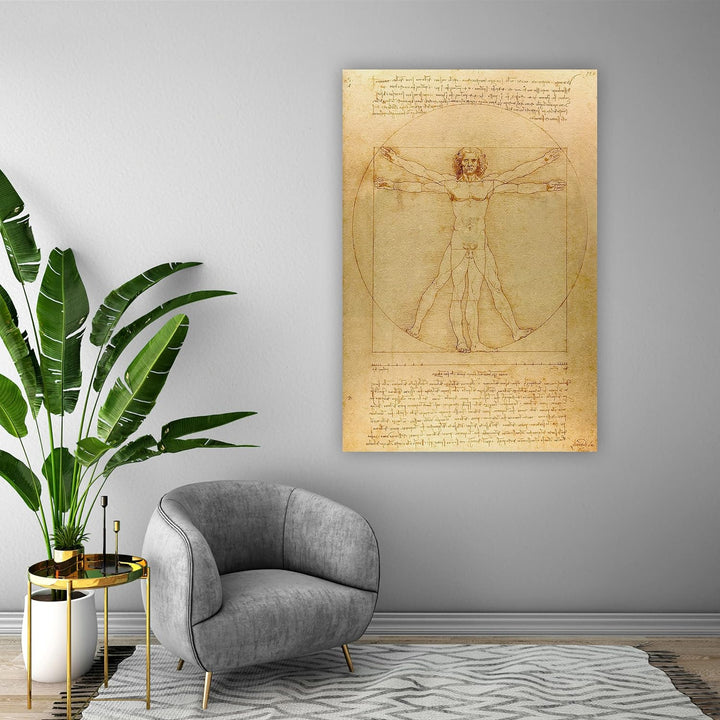 Printed Paintings Leinwand (40x60cm): Leonardo da Vinci - Vitruvianischer Mensch 40x60 cm, 40x60 cm