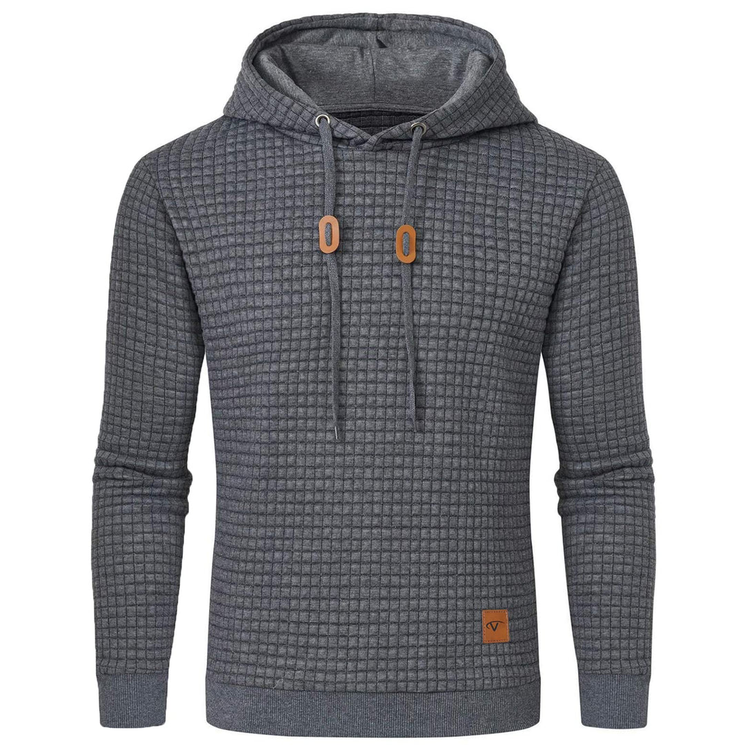 Tansozer Herren Hoodie Basic Sweatshirt Casual Long Sleeve Checked Kapuzenpullover S Dunkelgrau, S D