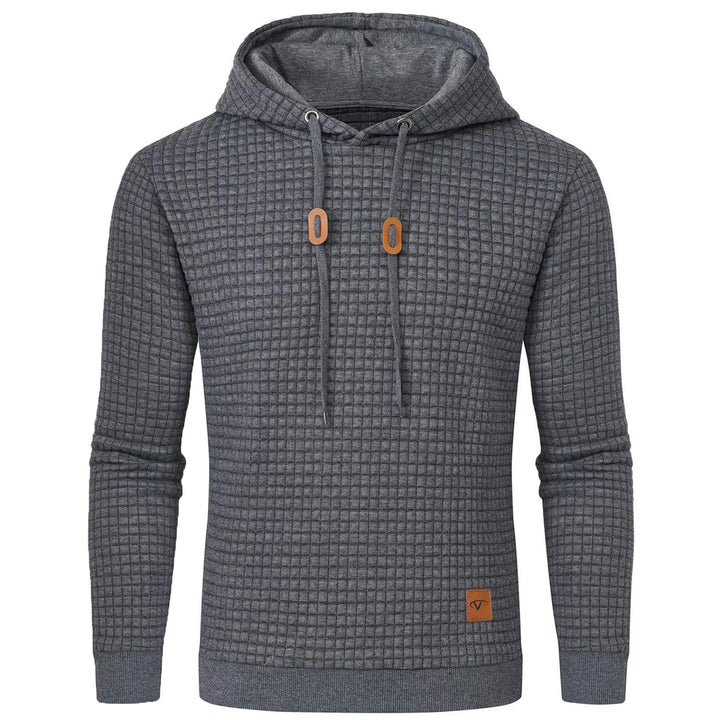 Tansozer Herren Hoodie Basic Sweatshirt Casual Long Sleeve Checked Kapuzenpullover S Dunkelgrau, S D