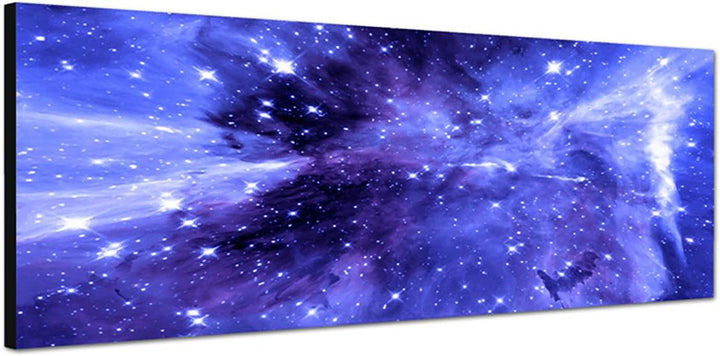 Paul Sinus Art Panoramabild auf Leinwand und Keilrahmen 150x50cm Weltall Sterne Planeten