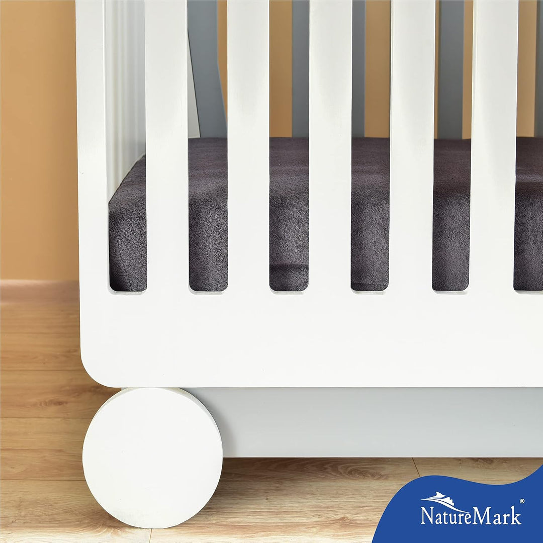 NatureMark 2er Pack Kinder FROTTEE Spannbettlaken, Spannbetttuch kuschelig weich, für Babybett und K