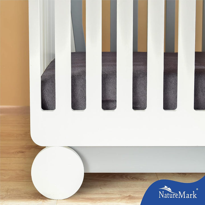 NatureMark 2er Pack Kinder FROTTEE Spannbettlaken, Spannbetttuch kuschelig weich, für Babybett und K