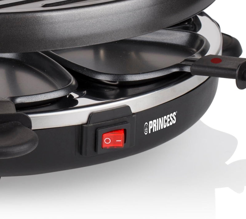 Princess 162725 Raclette und Antihaftbeschichtung Grill-Set für 6 Personen, 800