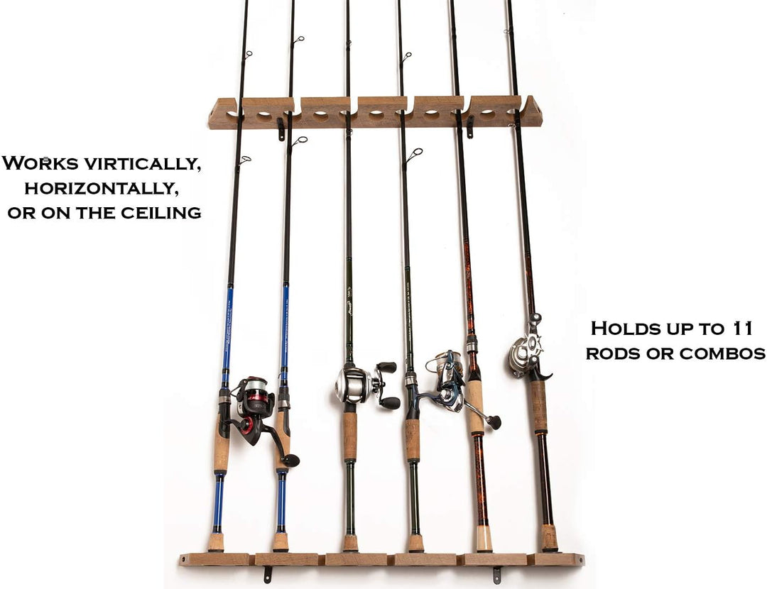 Old Cedar Outfitters 3-in-1 Angelruten-Aufbewahrungsregal, zum Aufhängen an Wänden, horizontal oder