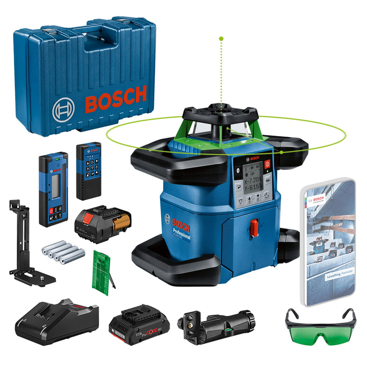Bosch Professional 18V System Rotationslaser GRL 650 CHVG (grüner Laser, Nivellierung im Aussenberei