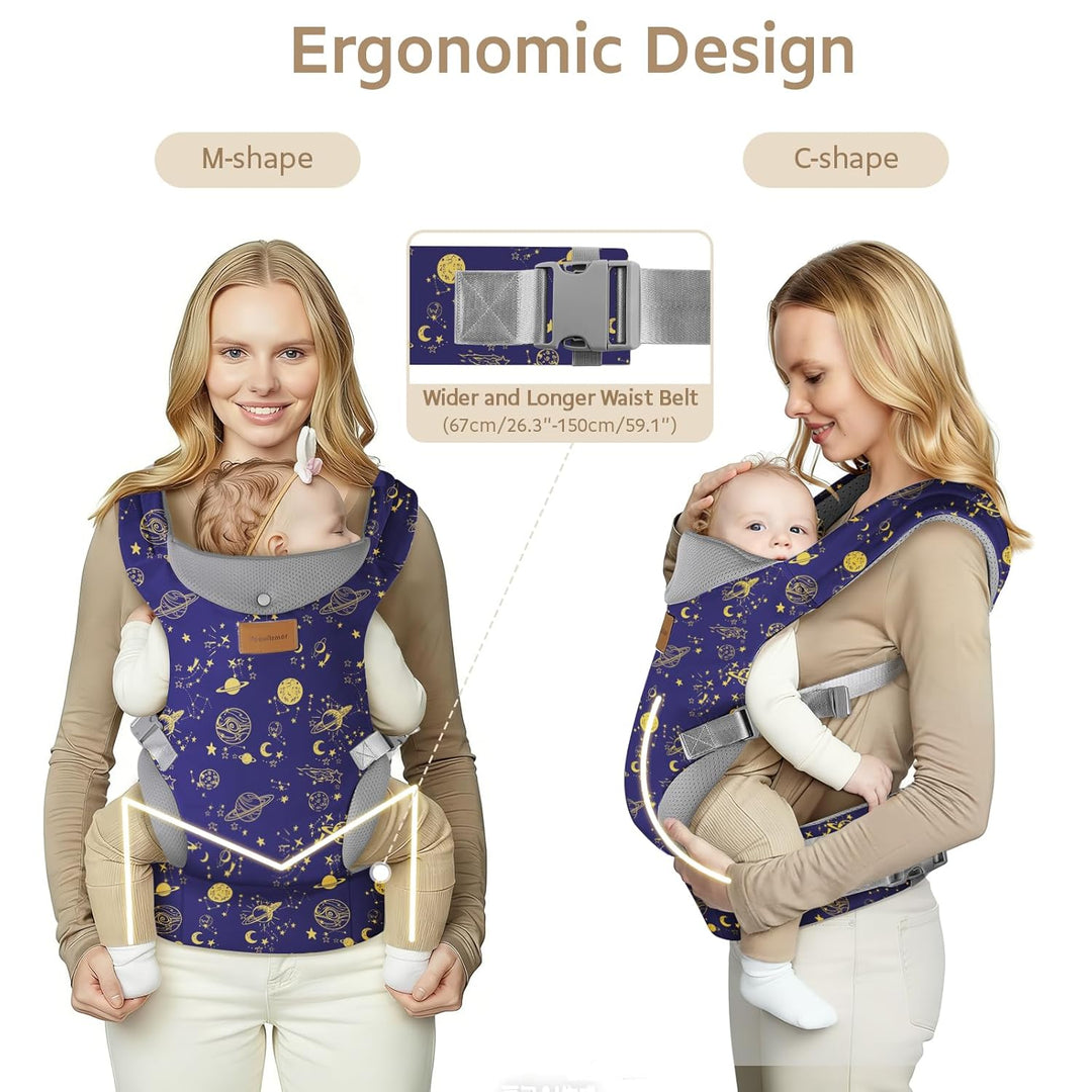 Babytrage Neugeborene ab Geburt,Ergonomische Gemütlich Leichtgewichtig Baby Carrier mit Nackenstütze