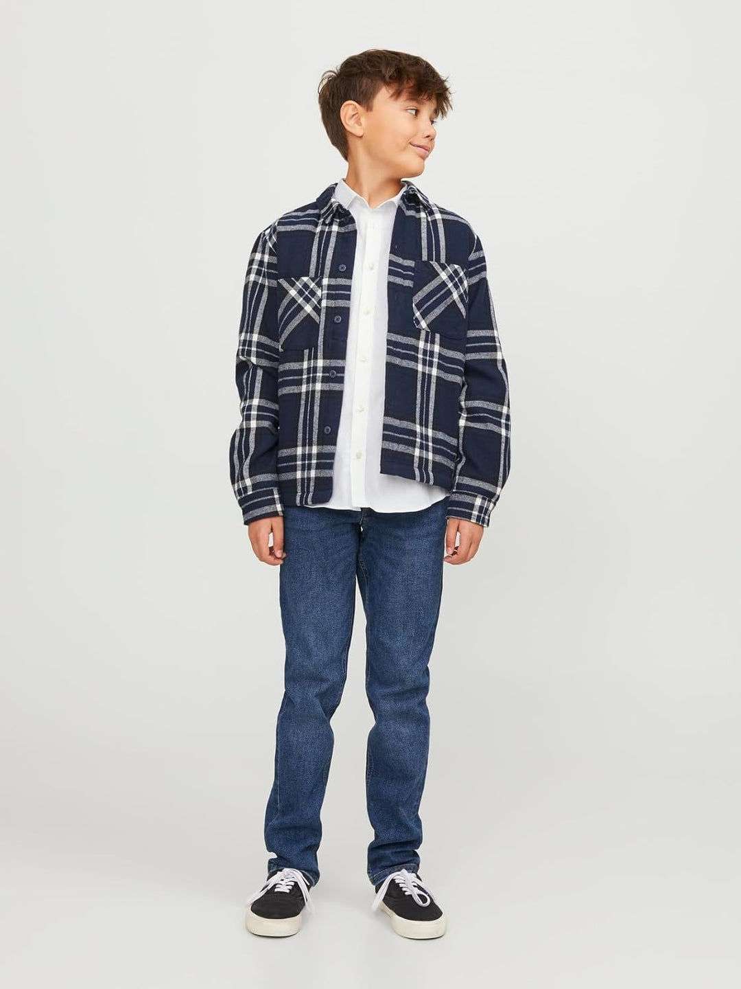 JACK & JONES Jungen Jprparma Shirt L/S Jr STS Hemd 128 Weiss, 128 Weiss