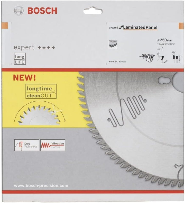 Bosch Professional 1x Kreissägeblatt Expert for Laminated Panel (Laminat, Sägeblatt Ø 250 x 30 x 3,2