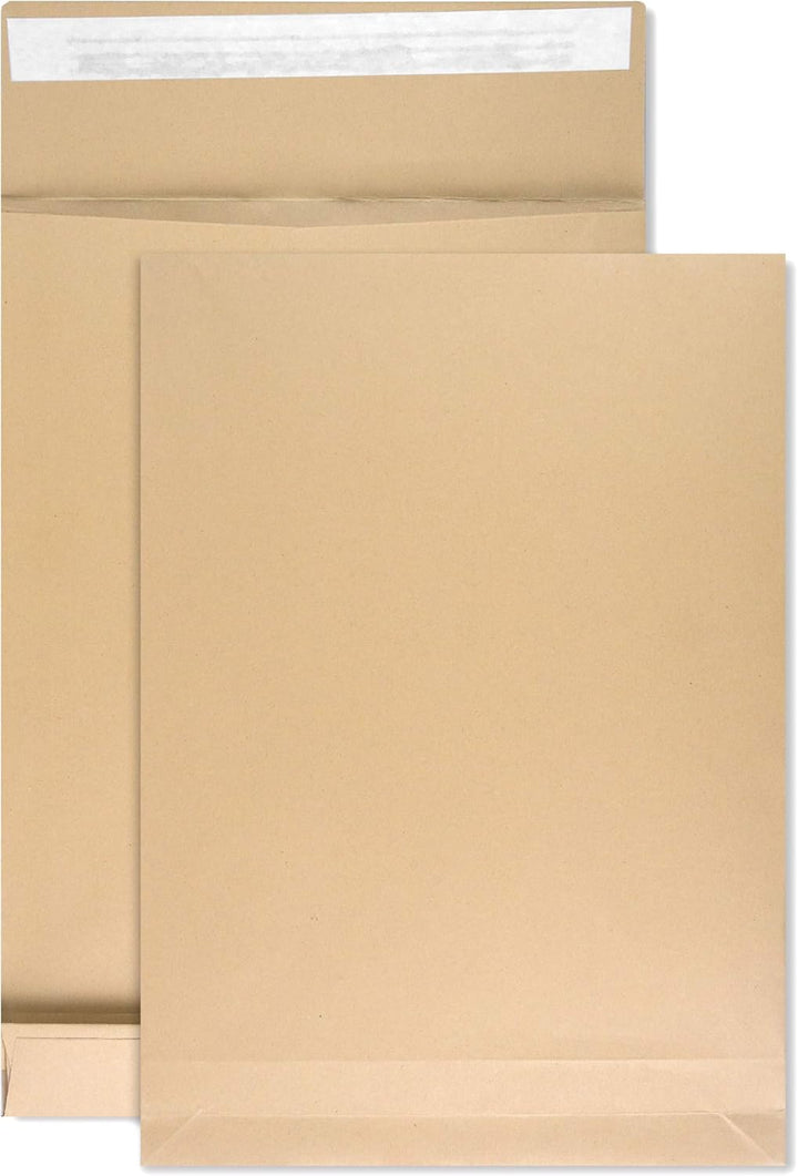 Netuno 250x braune Faltentasche DIN C4 229× 324 mm 130g braun Umschlag erweiterbar Faltenversandtasc