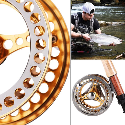 Sougayilang Angelrolle für Fliegenfischen, gross, 2 + 1 BB mit CNC-gefrästem Gehäuse und Spule aus A