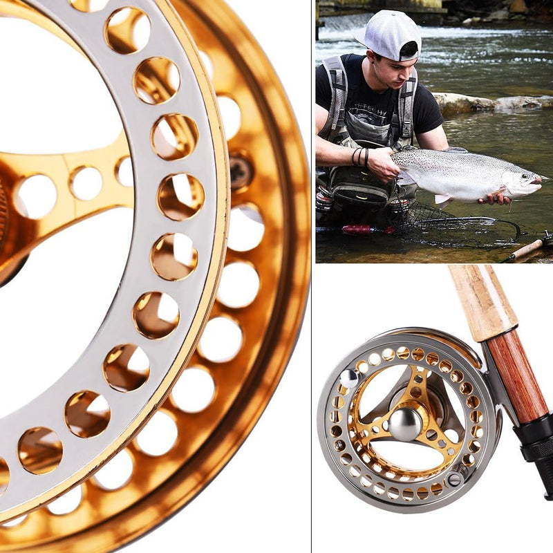 Sougayilang Angelrolle für Fliegenfischen, gross, 2 + 1 BB mit CNC-gefrästem Gehäuse und Spule aus A