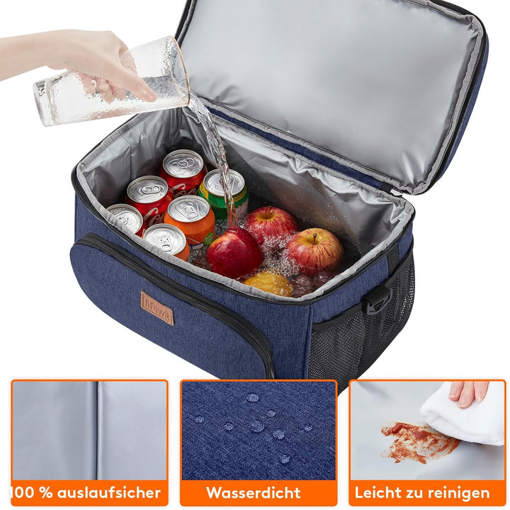 Lifewit grosse Kühltasche für 48 Dosen, isolierte Lunch-Tasche, leichte, tragbare Kühltasche, doppel
