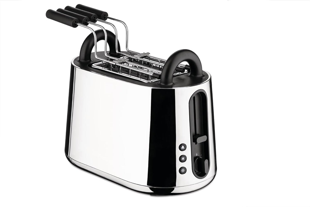 Alessi Toru NE03RA B – Set bestehend aus Zwei Toasterzangen, aus Edelstahl 18-10 und Thermoplastisch