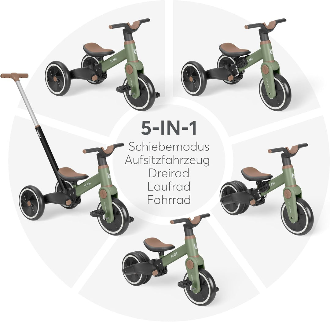 KikkaBoo Flash Dreirad Ab 2 Jahre, 5-in-1 Laufrad Und Dreirad, Umwandelbar Zum Laufrad Oder Fahrrad