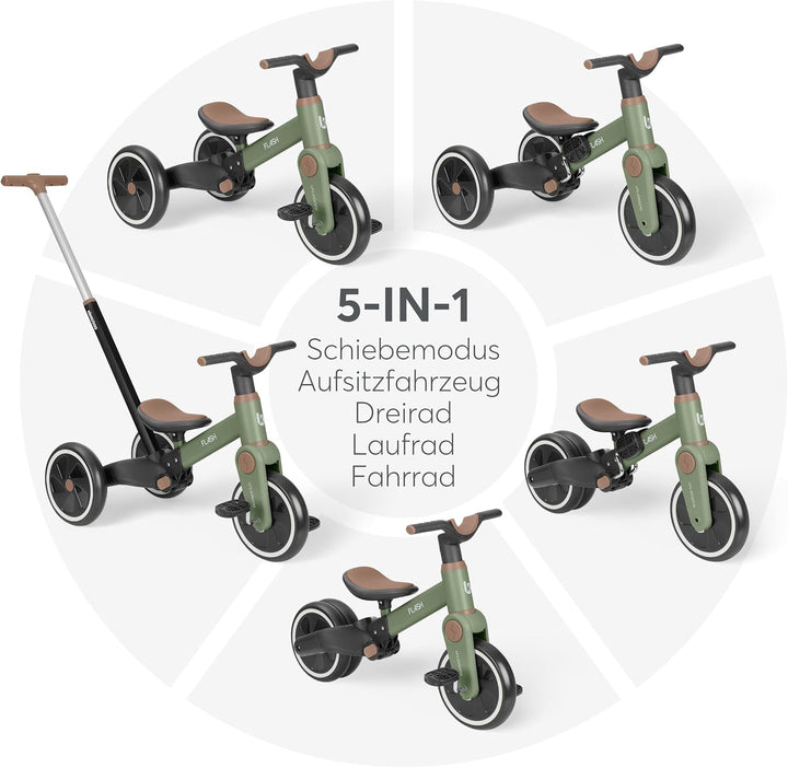 KikkaBoo Flash Dreirad Ab 2 Jahre, 5-in-1 Laufrad Und Dreirad, Umwandelbar Zum Laufrad Oder Fahrrad