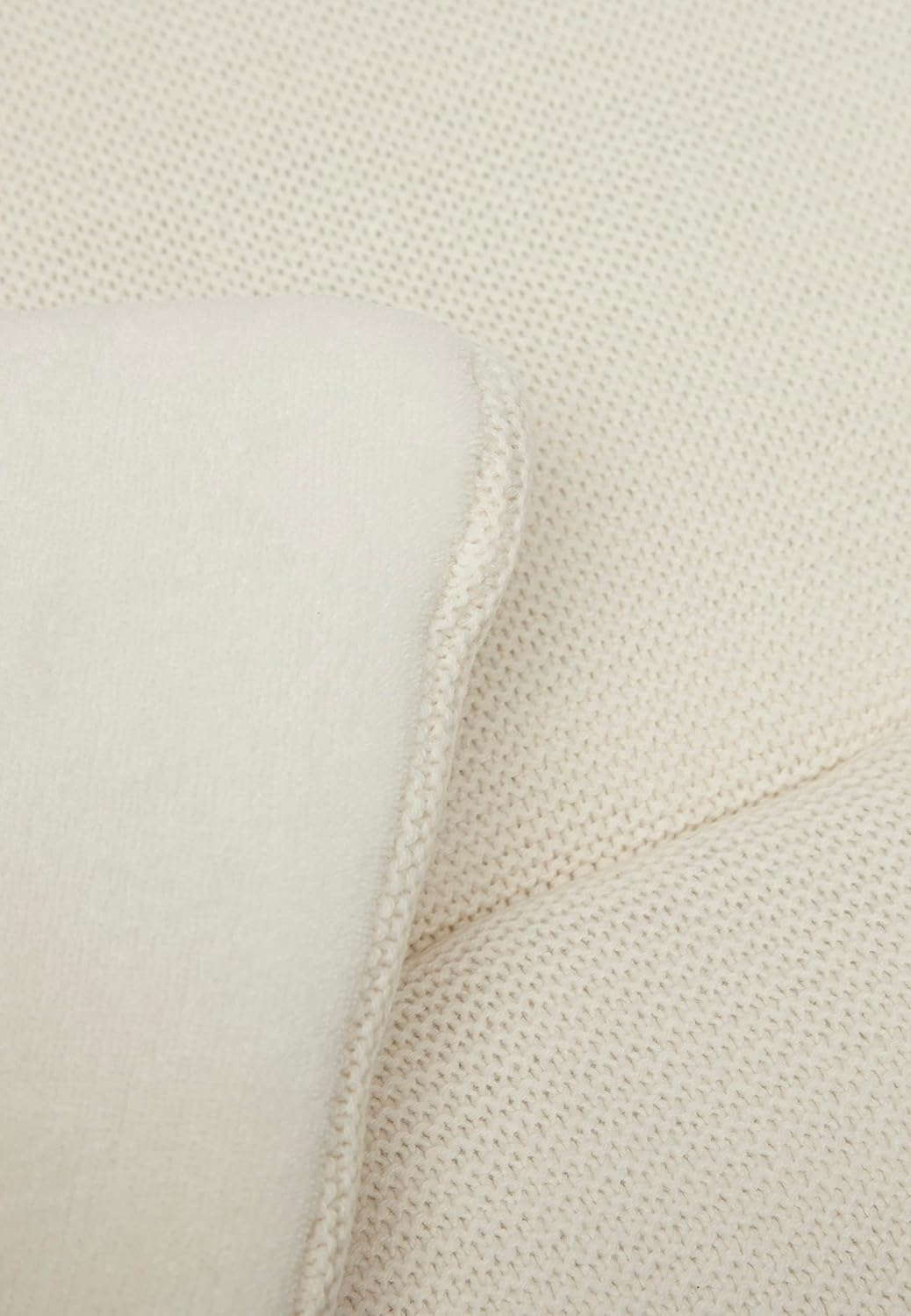Jollein Krabbeldecke für Baby - Basic Knit, Ivory - Laufgittereinlage - 75x95 cm - Spieldecke Baby -