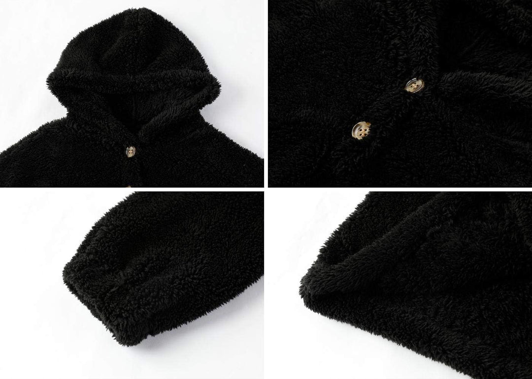 Imily Bela Kinder Mädchen Kapuzenpullover Fleece Hoodie Sherpa Sweatershirt Warm Teddy Pulli 7 Jahre