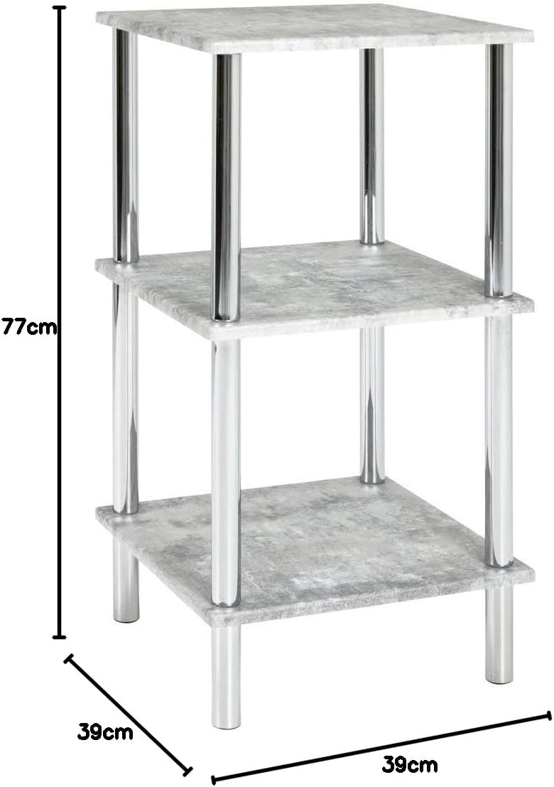 HAKU Möbel Regal, MDF, chrom-betonoptik, B 39 x T 39 x H 77 cm, Chrom-betonoptik
