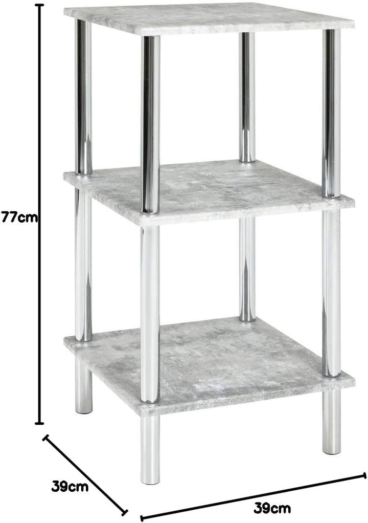 HAKU Möbel Regal, MDF, chrom-betonoptik, B 39 x T 39 x H 77 cm, Chrom-betonoptik