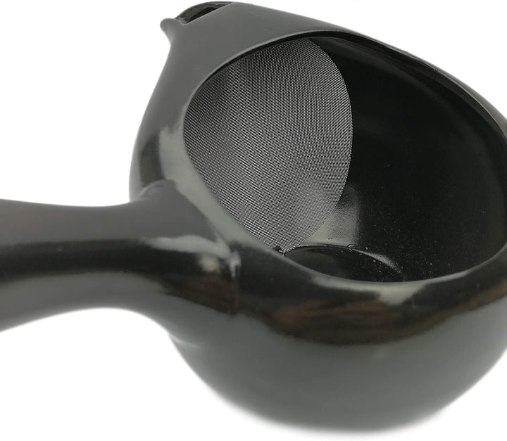 Einhand-Teekanne mit Teesieb 350ml, Kyusu im Tokoname Stil, Tea Instructor Schwarz, Schwarz