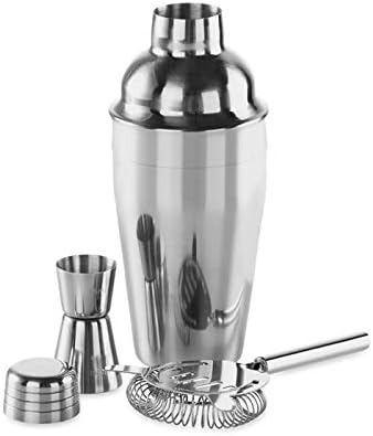 Edelstahl Cocktail Shaker Bar Set Zubehör Cocktailset Mixer 3-tlg. inkl. Gravur personalisiert Gesch