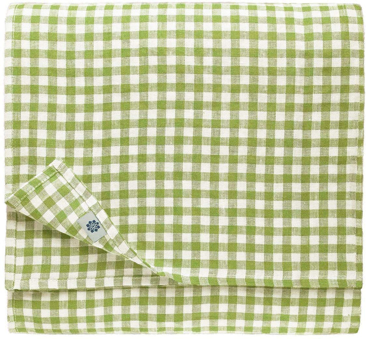 Linen &amp; Cotton Tischdecke Tischtuch Tischwäsche Kariert Landhausstil Estella - 100% Leinen, Weiss We