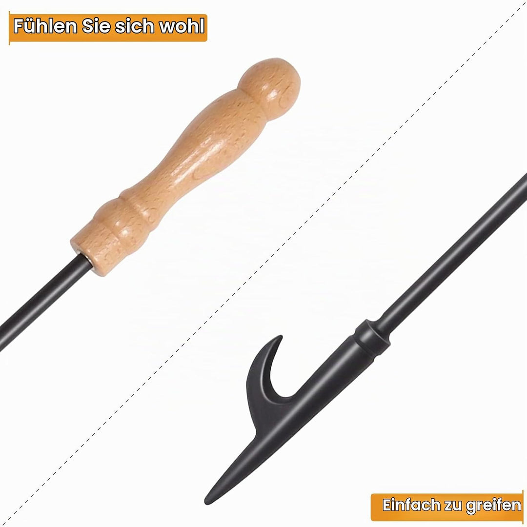 2pcs FeuerHaken, Feuerzange, Kaminbesteck, Heim Kamin, Feuer machen das Werkzeug im Freien (2pcs Hak