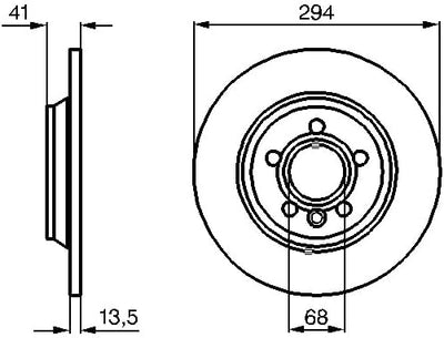 Bosch BD491 Bremsscheiben - Hinterachse - ECE-R90 Zertifizierung - zwei Bremsscheiben pro Set